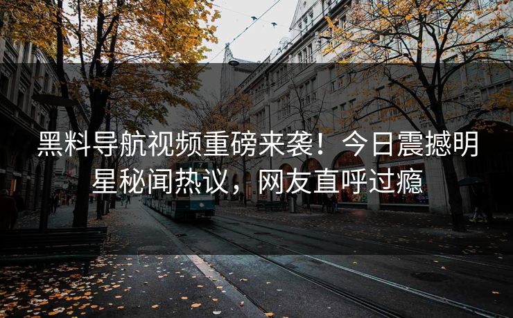 黑料导航视频重磅来袭！今日震撼明星秘闻热议，网友直呼过瘾