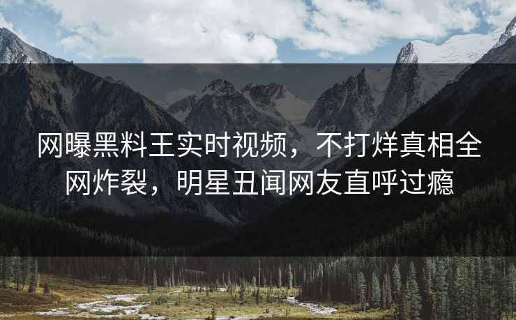 网曝黑料王实时视频，不打烊真相全网炸裂，明星丑闻网友直呼过瘾