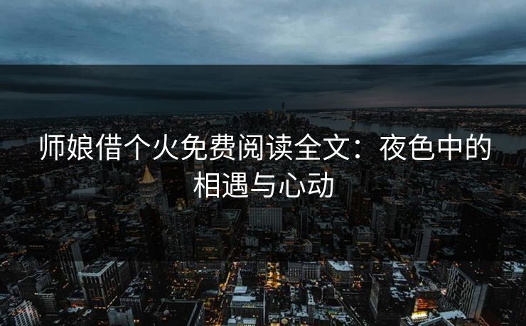 师娘借个火免费阅读全文：夜色中的相遇与心动
